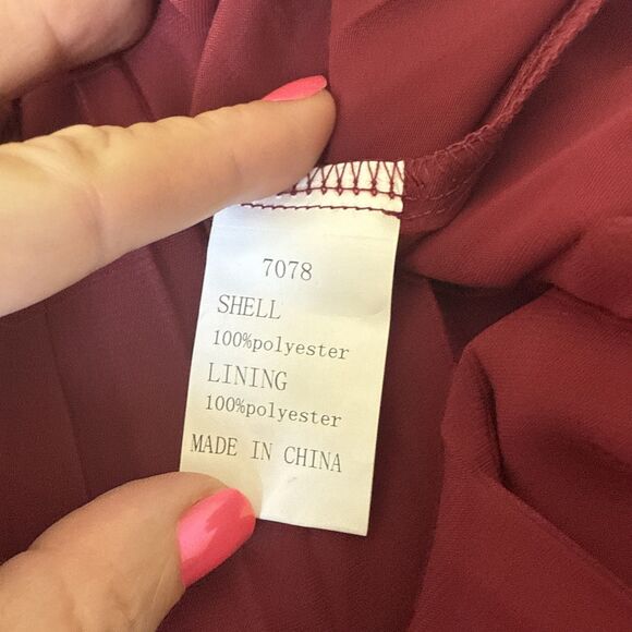 🛍️ New Fashion Wine Red Halter Babydoll Mini Dress – NWT – Size XL - Picture 8 of 9